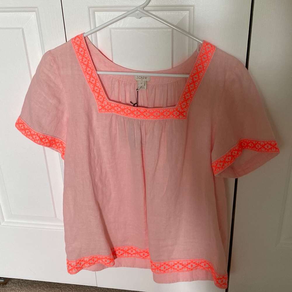 J.Crew Factory Linen Popover Top / Shirt